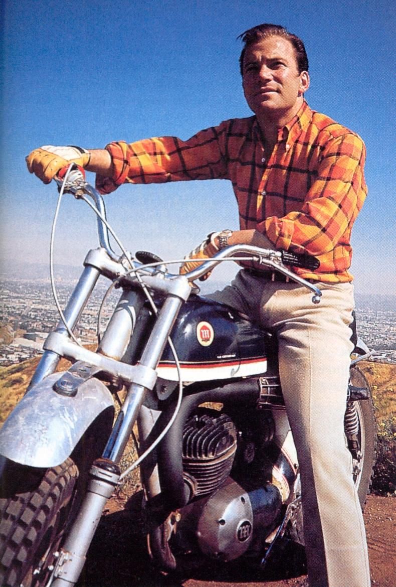 Kirk Shatner on a Motorcycle