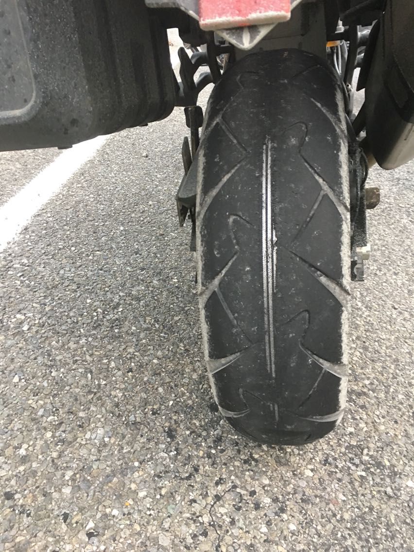 tyre wrecked through Lewis Pass. 