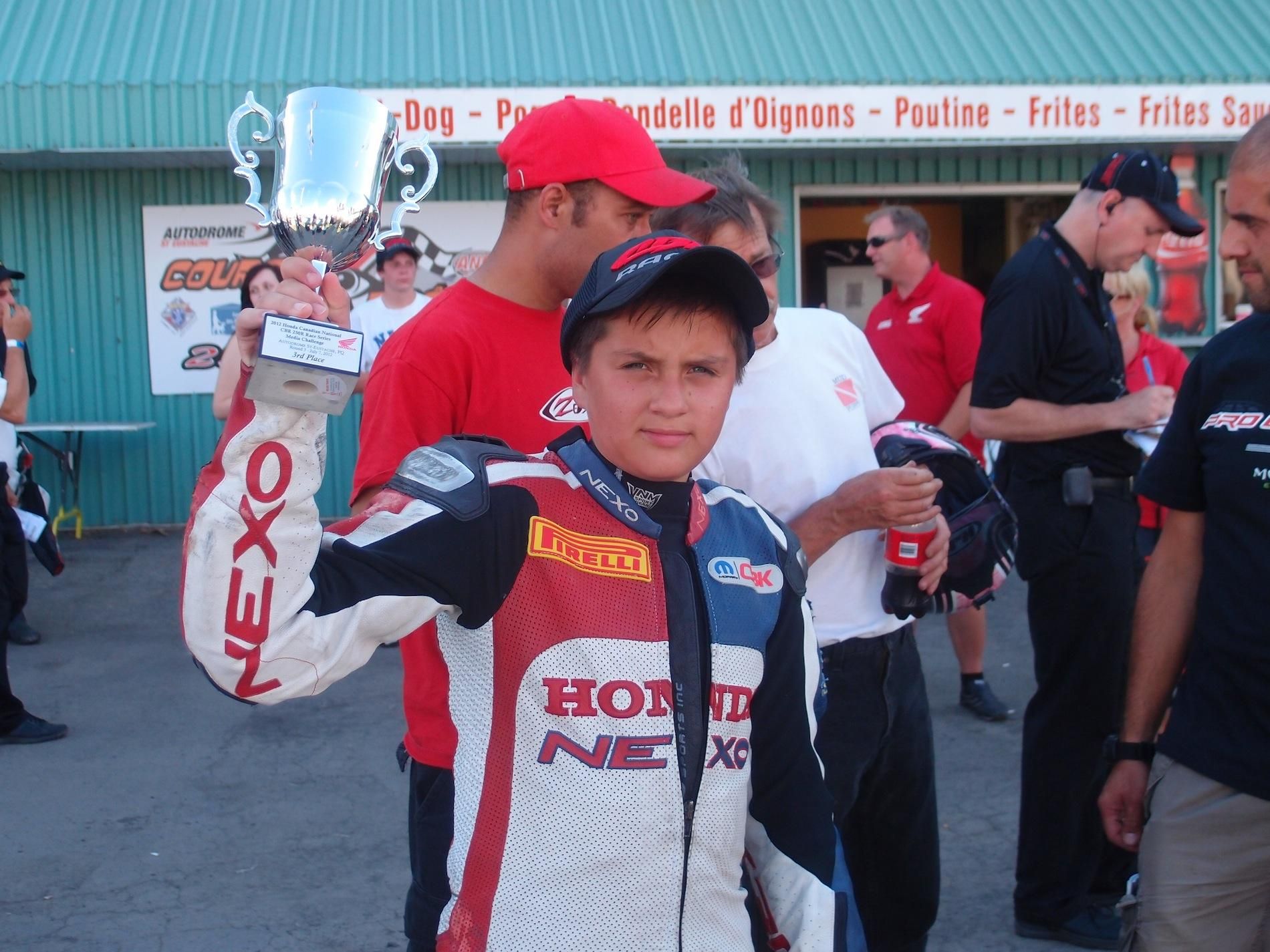 Tomas Casas takes 3rd place in Race #1 St-Eustache CBR250R CSBK '12