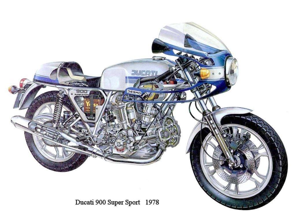 Ducati 900SS 1978 illustrated