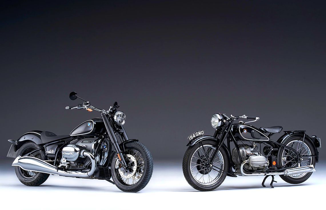 BMW R 18 side by side with the R13 hardtail