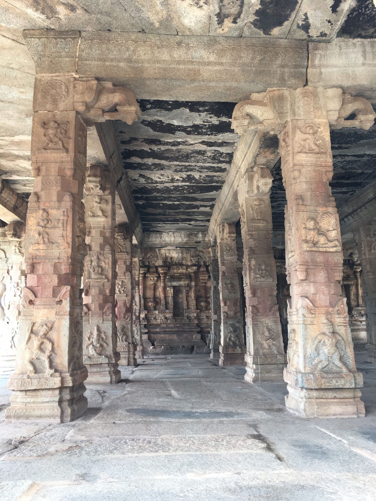 The outer verandah of one of the temple  