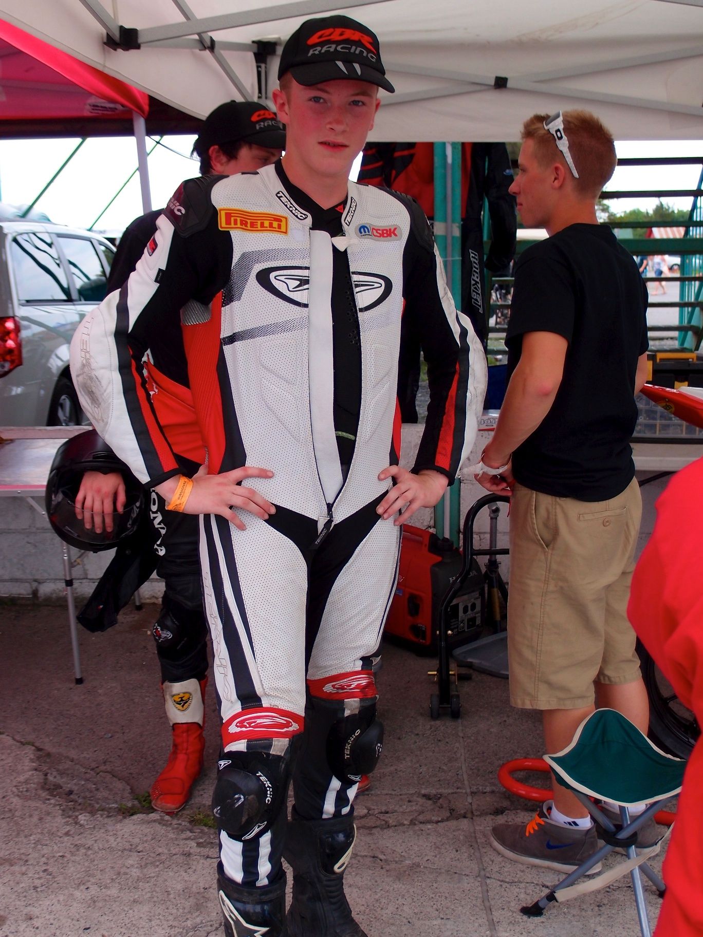Sean Smith post race waiting in the pits for his race results