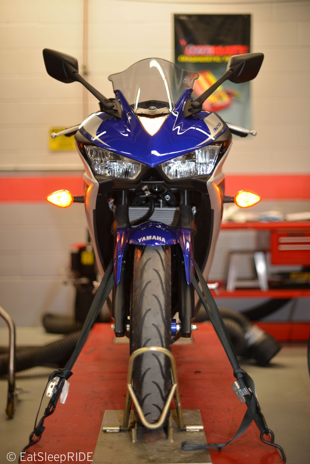 The Yamaha R3 - take your pick of Blue, Red or Black
