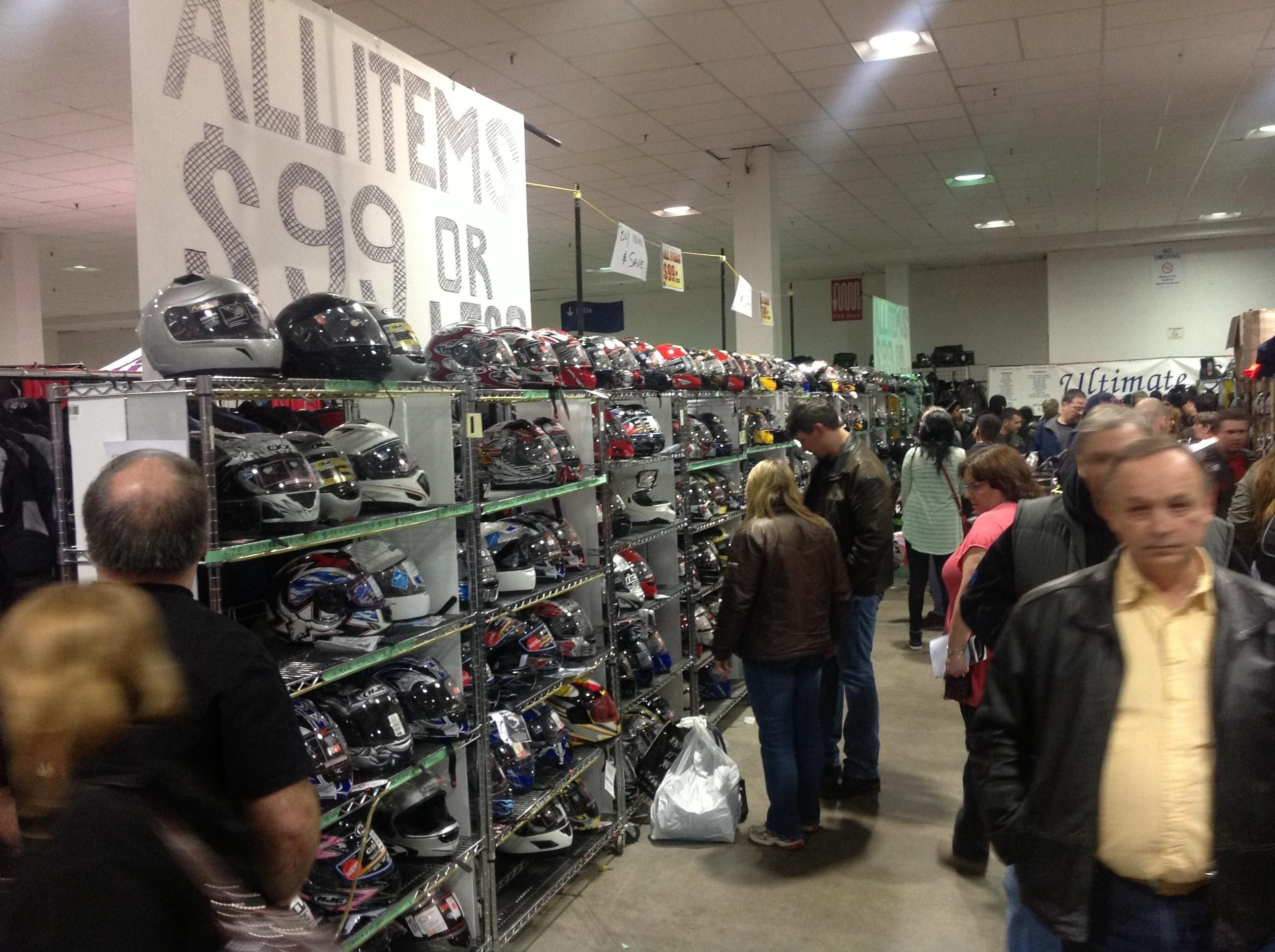 Lots of gear for sale at Motorcycle Spring Show