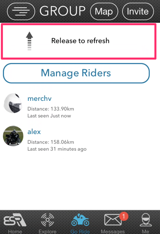 ESR App - Ride With a Group