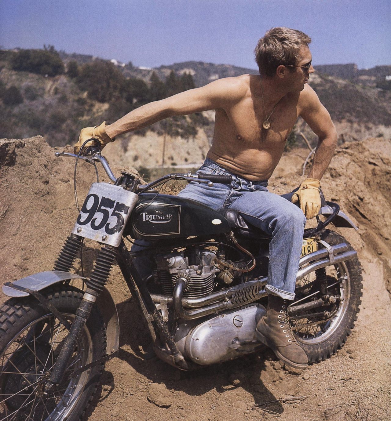 Steve McQueen on an original Triumph Scrambler
