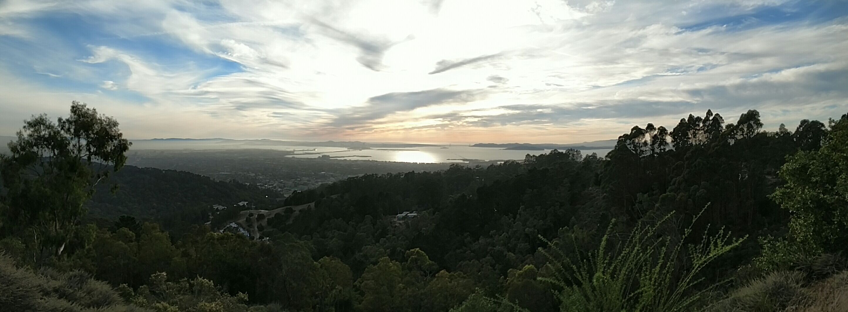 Oakland and San Francisco at sunset
