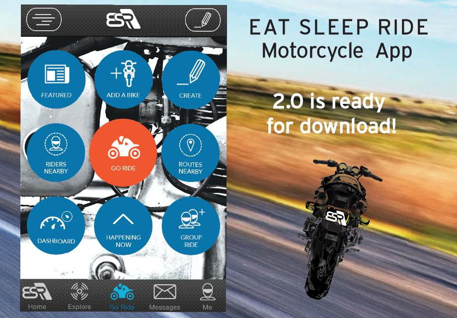 EatSleepRIDE App Version 2.0 is ready for download!