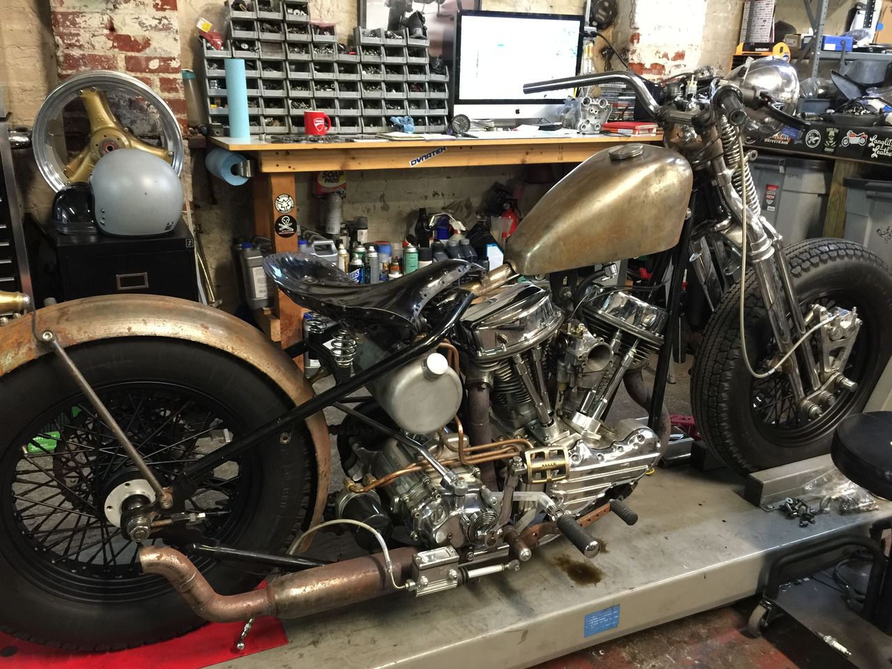 Harley Panhead Rebuilt by Tyler Luceford of MotoPistole in Brooklyn, NY