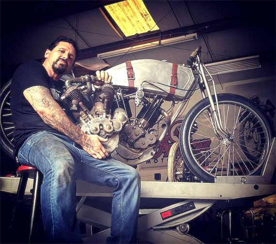 Custom bike builder Billy Lane, whose passion for classic board track style motorcycles was the catalyst for the Sons of Speed race