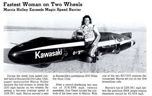 Marcia Holley and Lightning Bolt (SourcE: Kawasaki Motors Corp., U.S.A.)