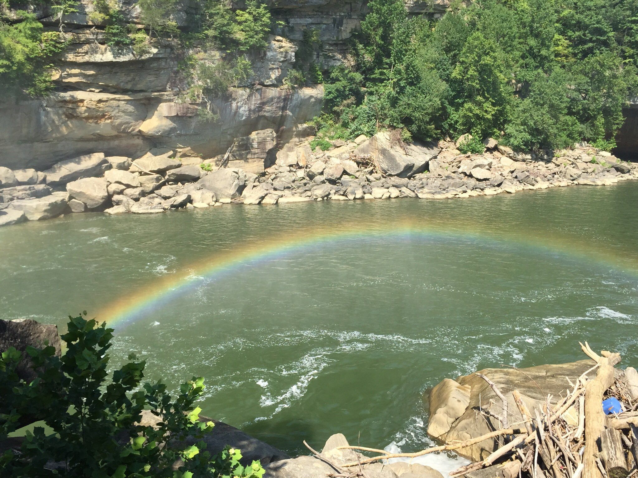 Larger rainbow downstream