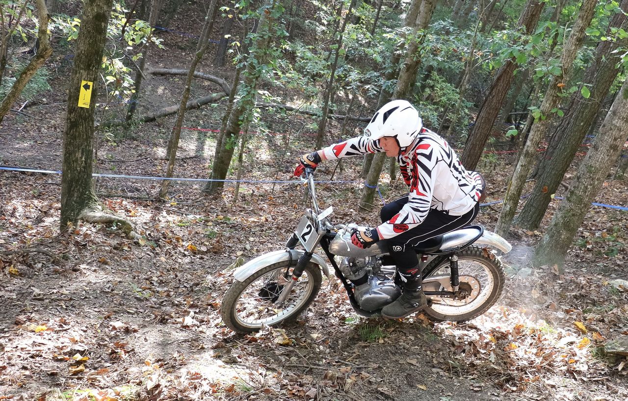 Tight quarters on the Trials course