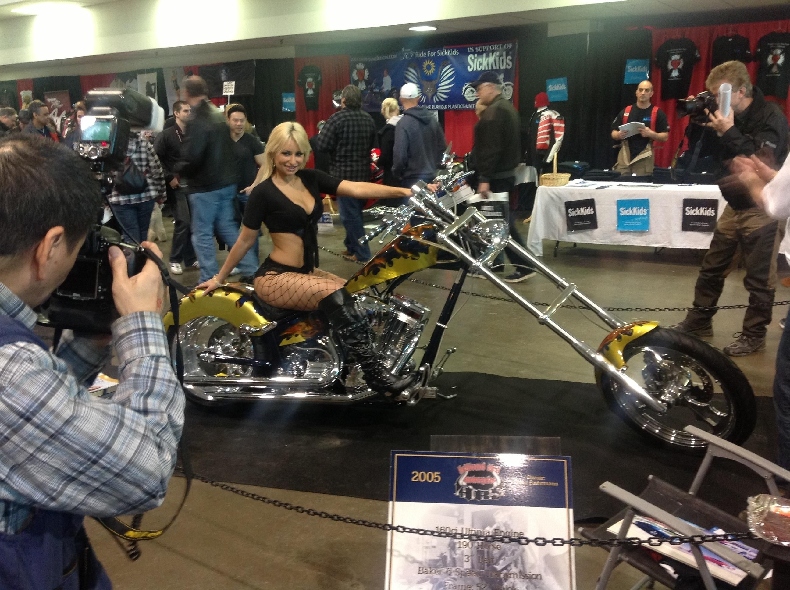 Hot Girls on bikes at the Spring Motorcycle Show