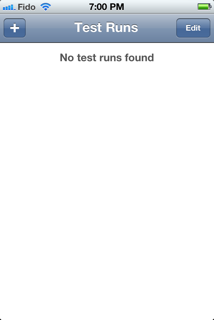 ESR Mobile - test runs screen