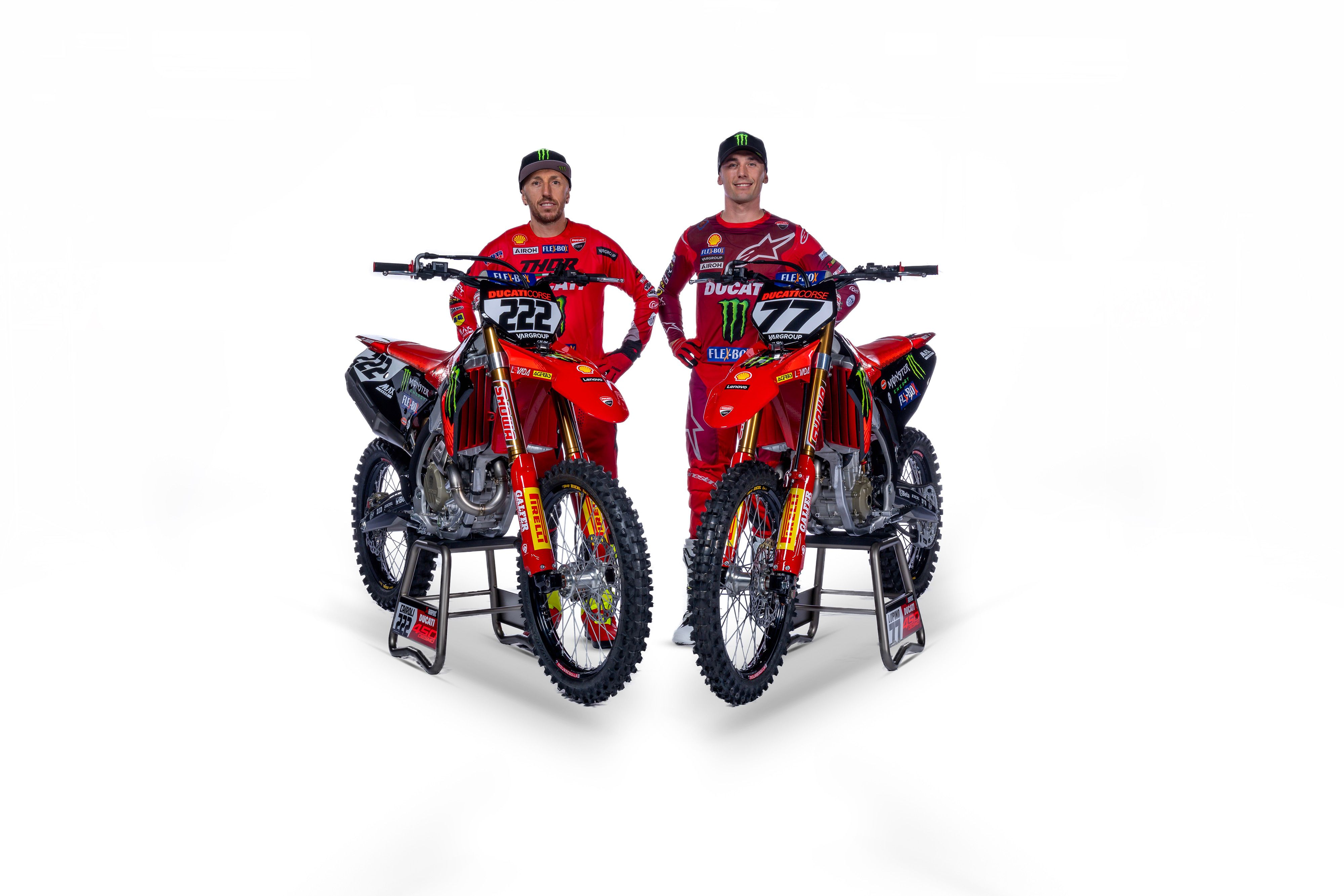 Tony Cairoli and Alessandro Lupino will race the all-new Ducati Desmo450 MX this year in Italy. Ducati photo