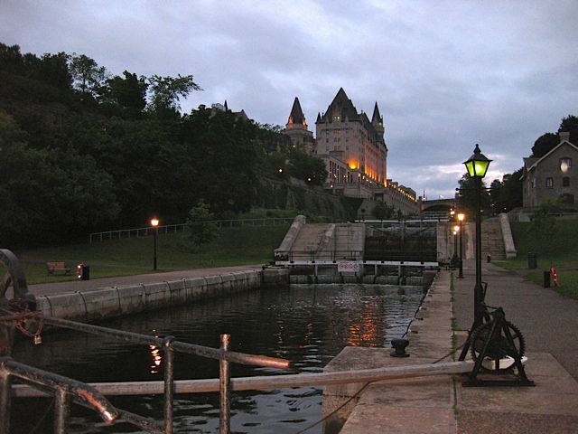 View of Chateau Laurier from Rideau Canal