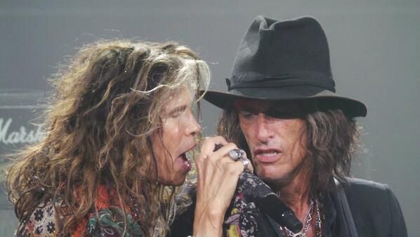 Steven Tyler and Joe Perry at Harley's 110th