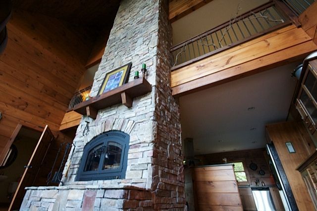 View of the incredible fireplace