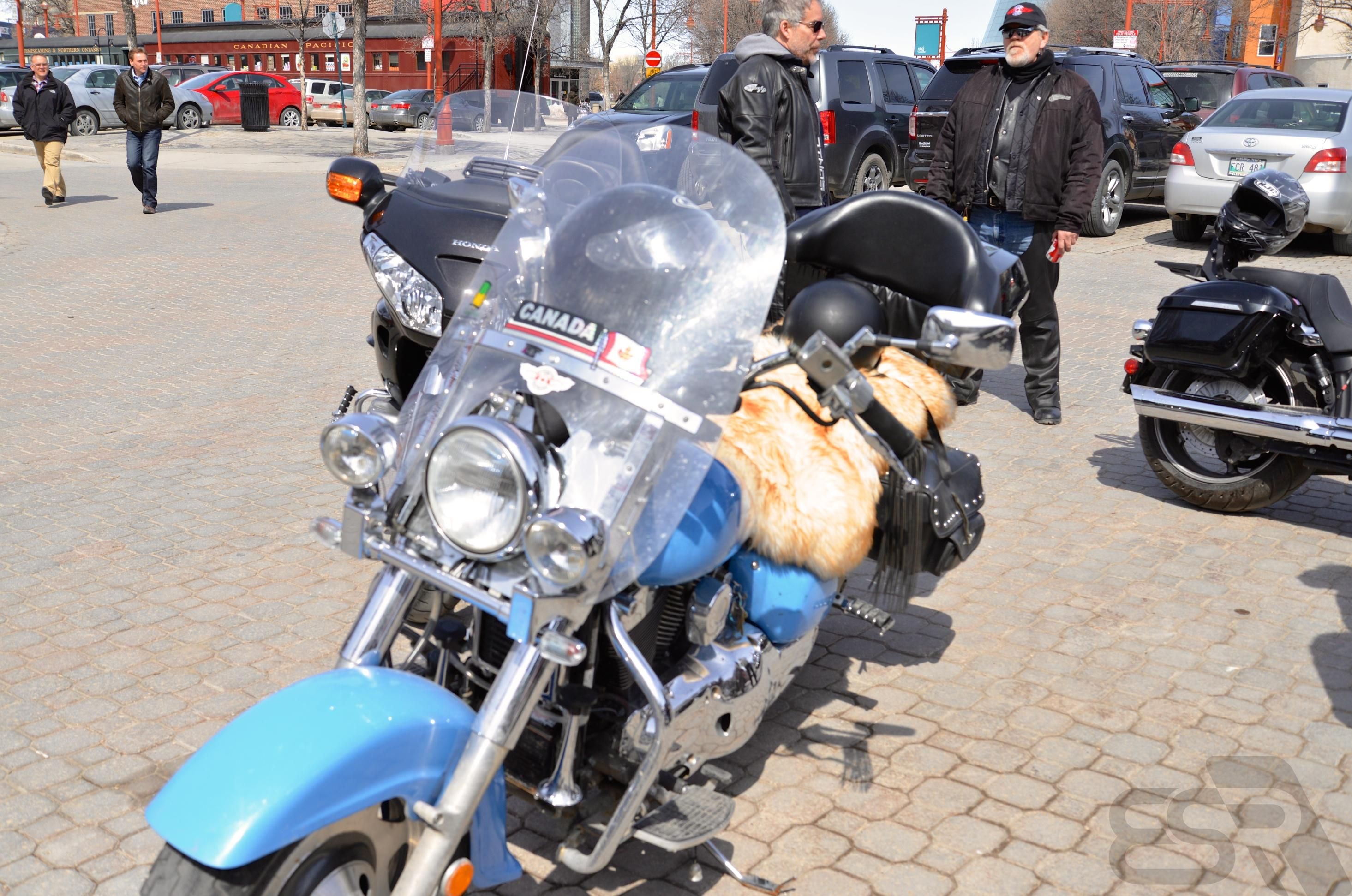 Hearty Winnipeg motorcycle riders