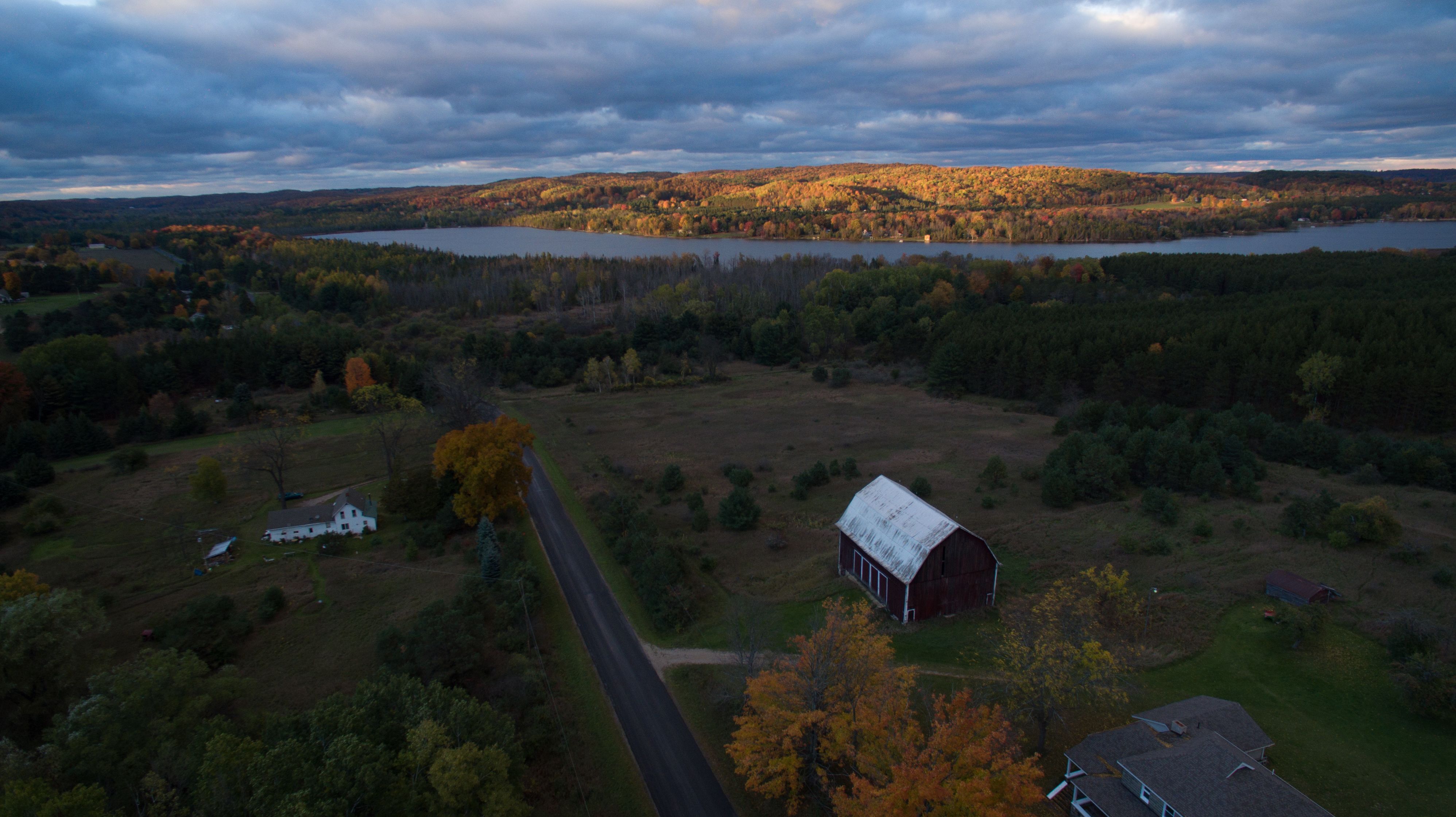 Michigan in fall, from above with Spencer Millsap for EatSleepRIDE