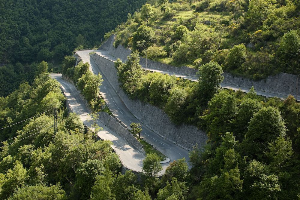 The spectacular Col de Turini road in France
