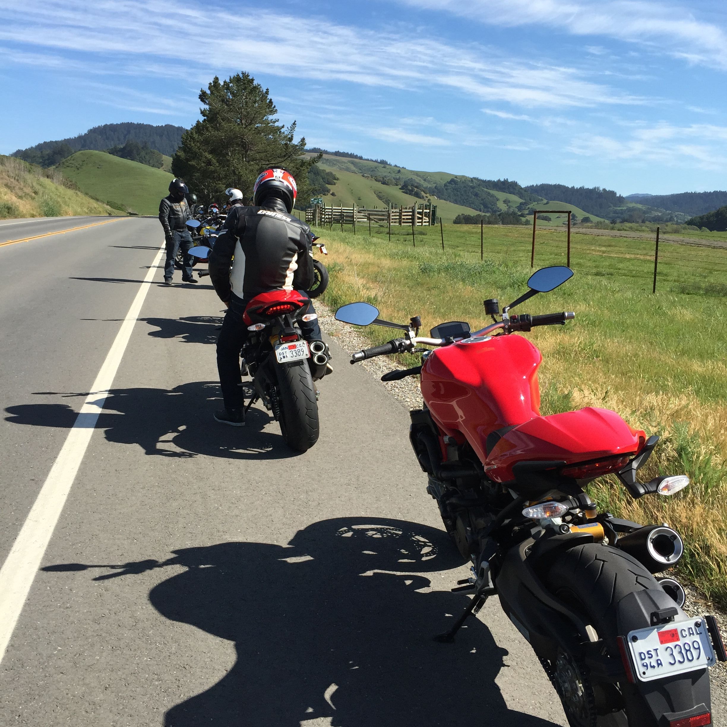 Hanging out on back country roads with the 2015 Ducati's