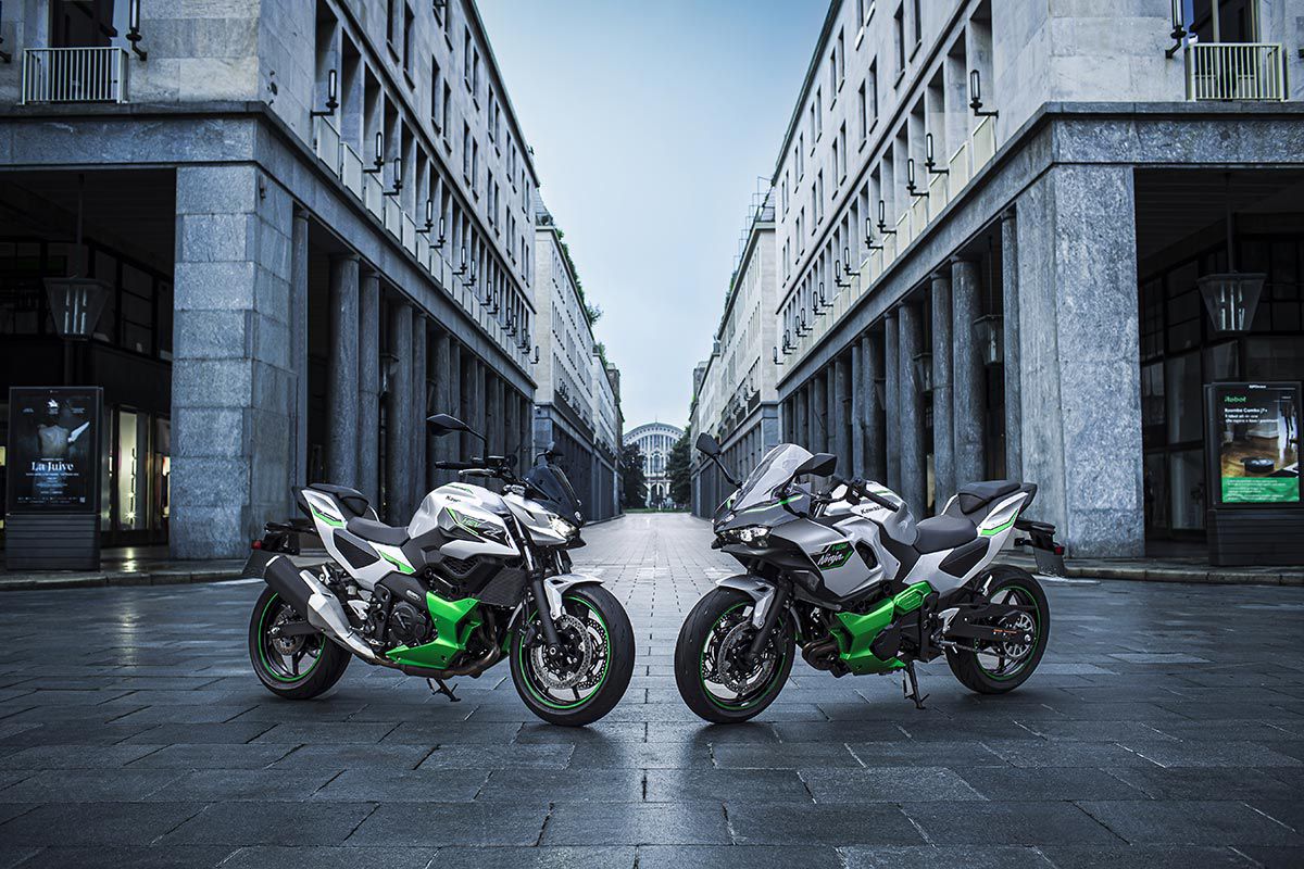 The Ninja 7 Hybrid is like two bikes in one. Kawasaki photo