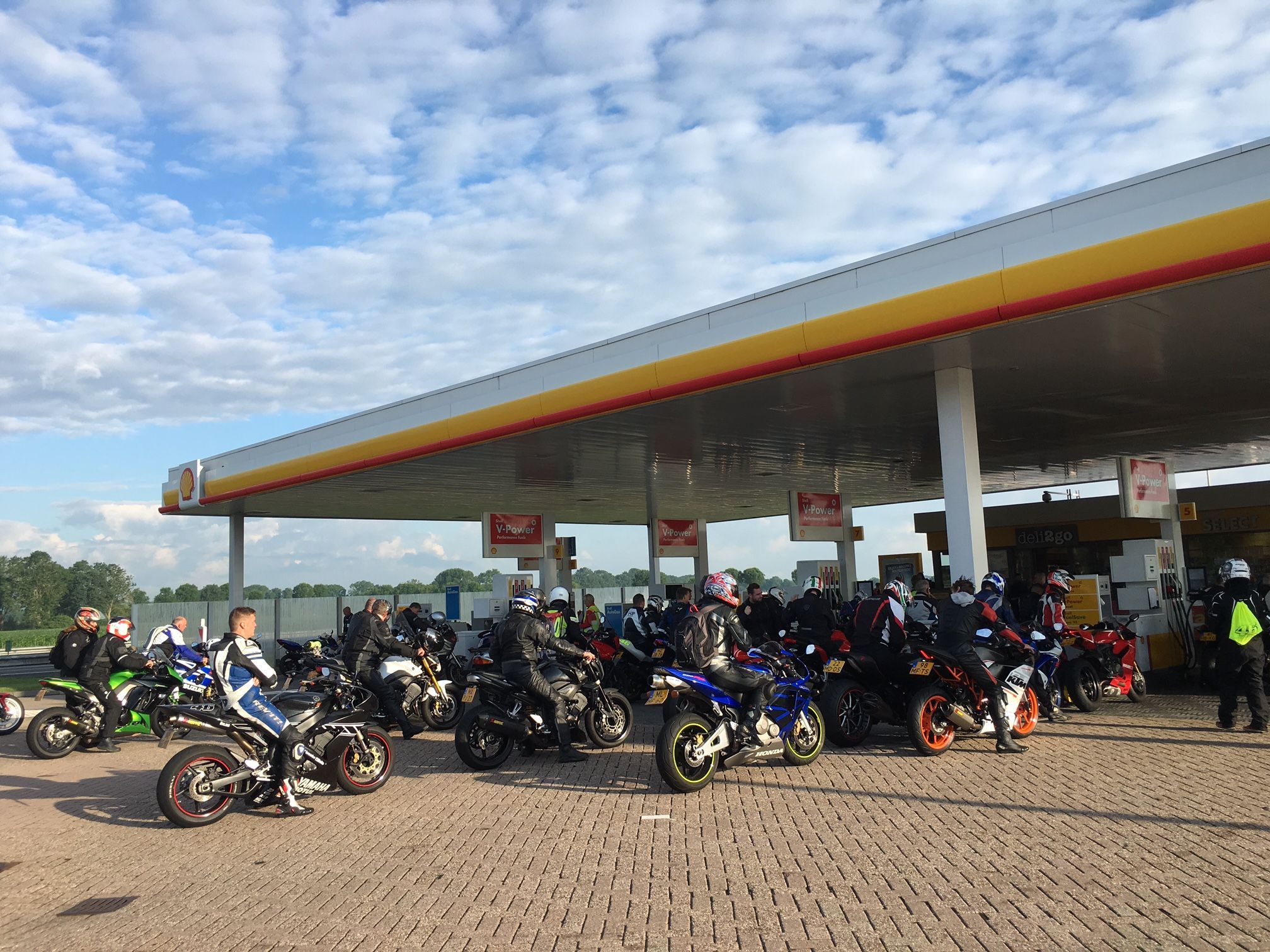 Fueling up on the way to the Dutch MotoGP in Assen.