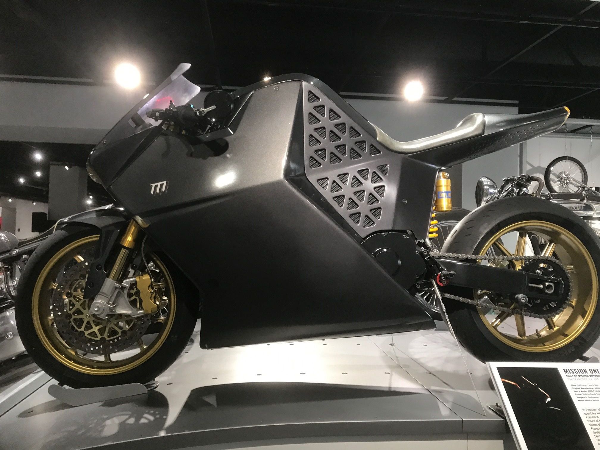 Mission Motor Company's "Mission One" is an early electric sportbike 