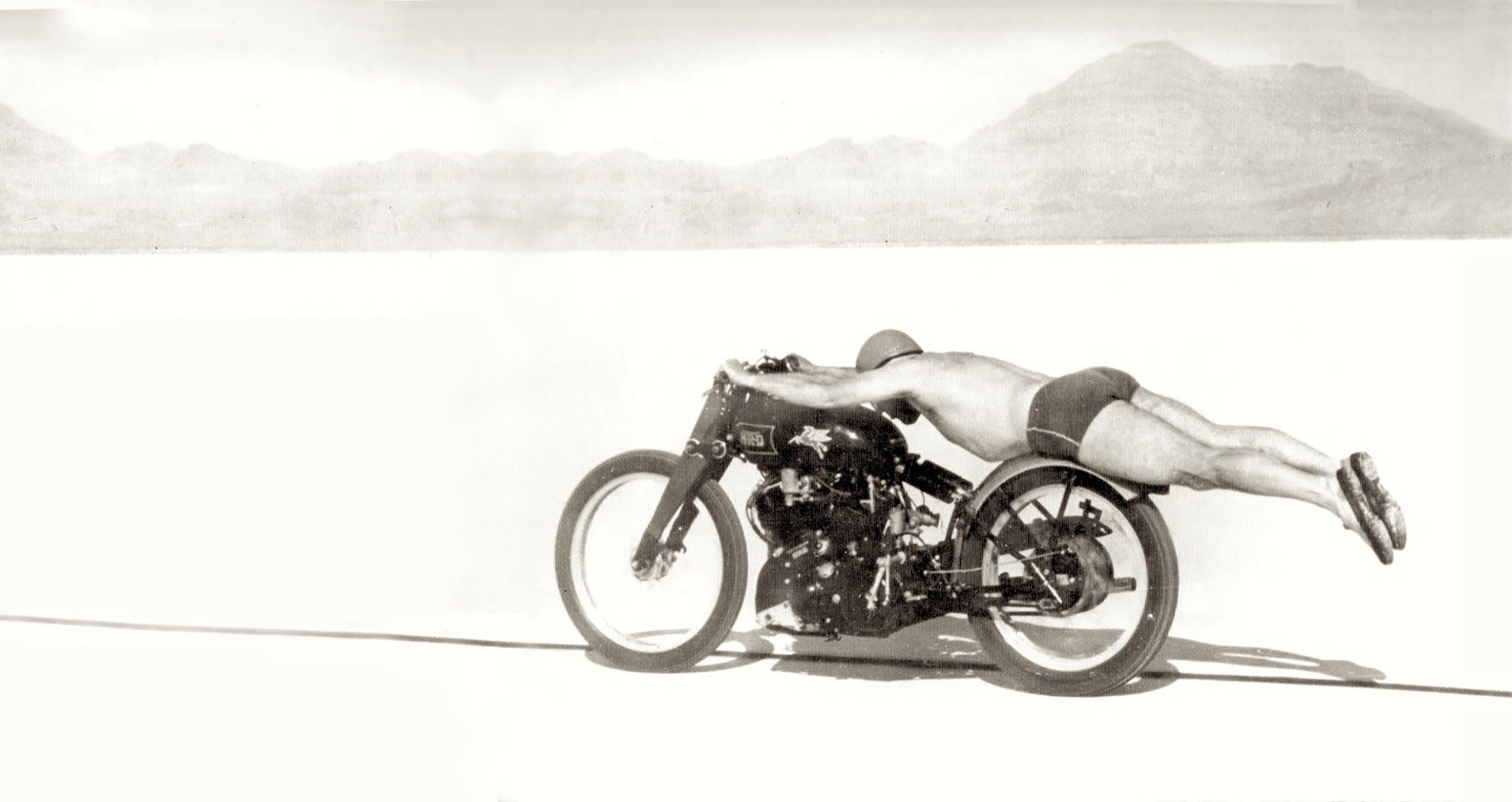 The most famous record set on a VIncent was probably the one seen here achieved by Rollie Free