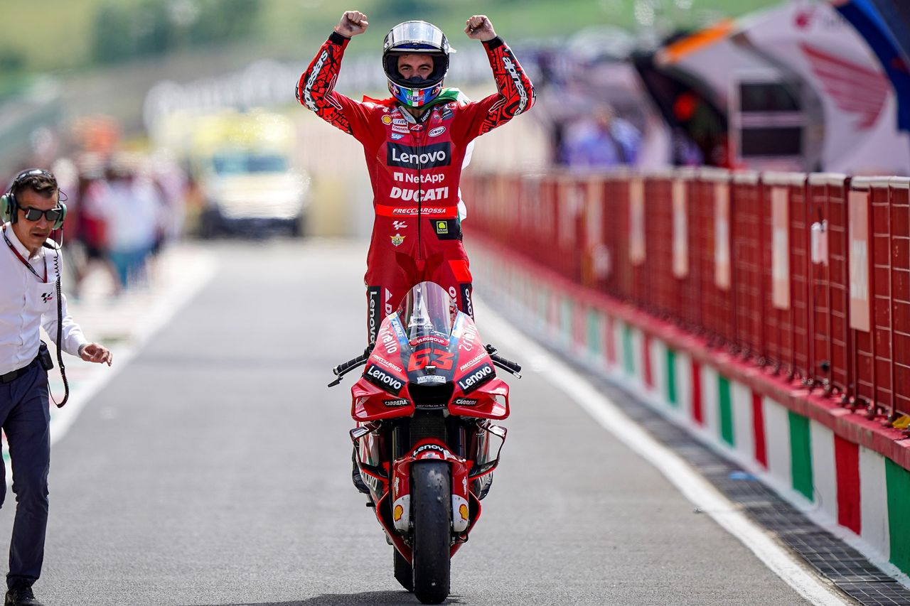 Bagnaia closed the points gap with the win. Ducati photo