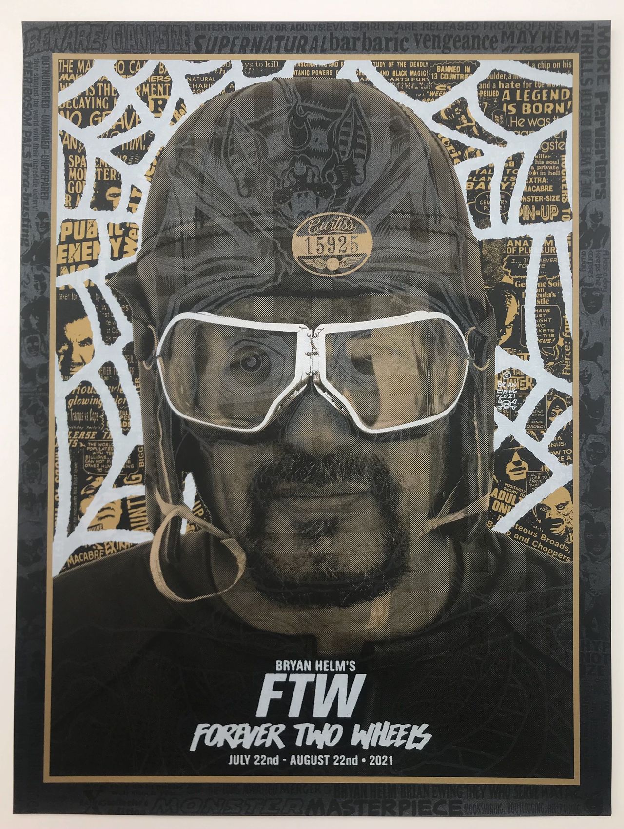 FTW Exhibit Poster Billy Lane by Bryan Helm, Illustration by Brian Ewing