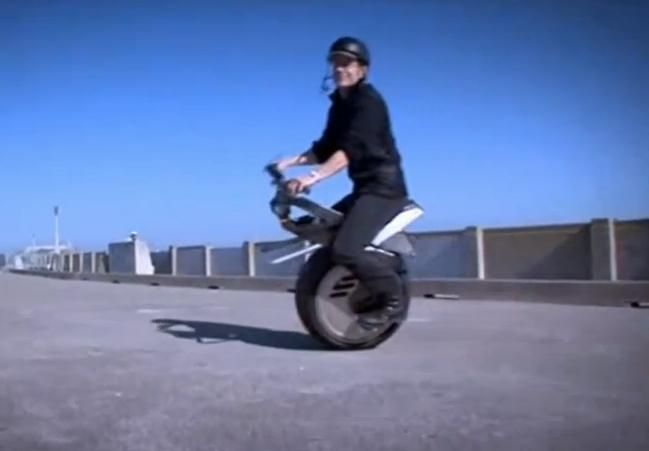 Riding the Ryno one wheel motorcycle