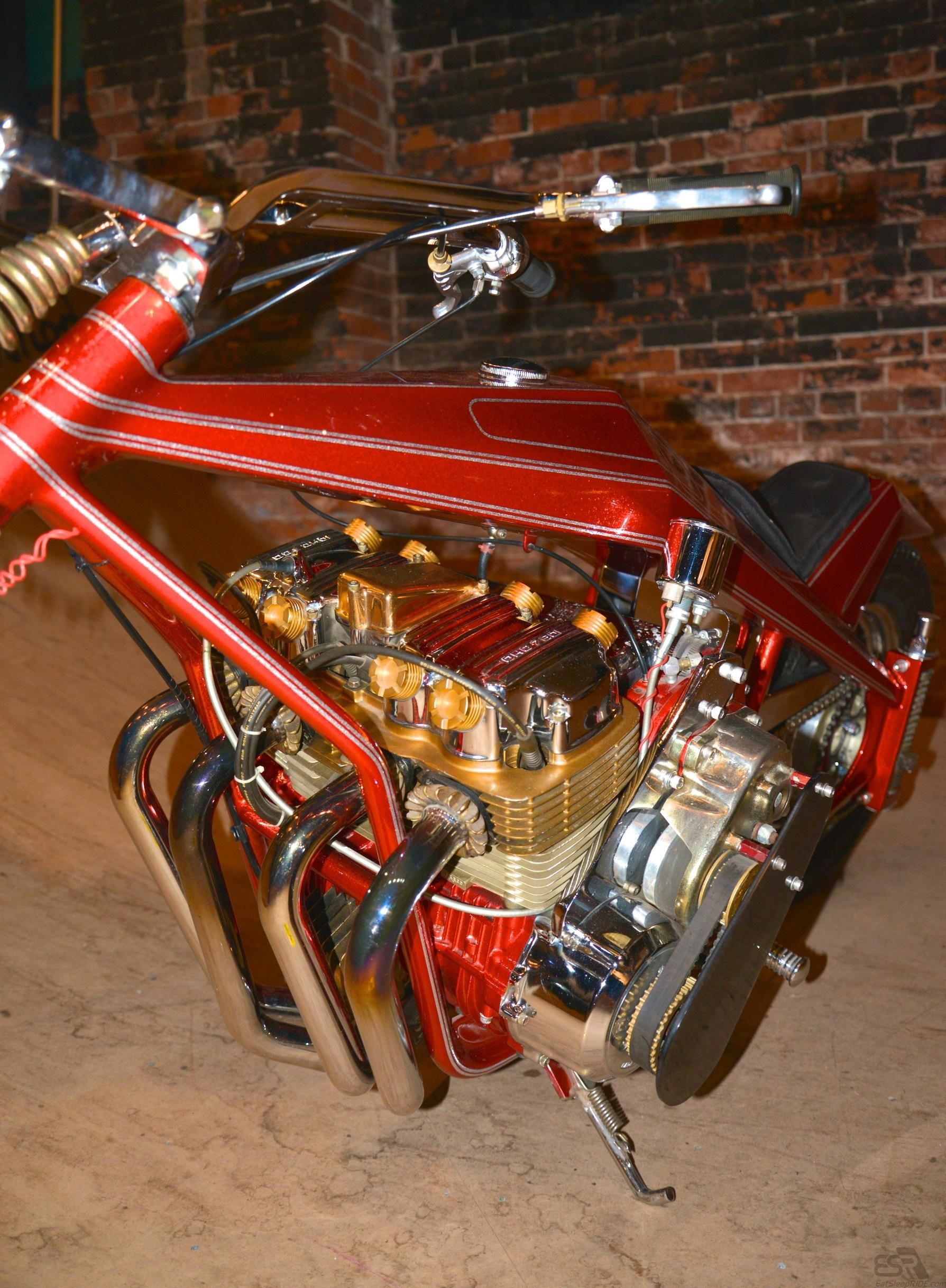 1975 gold plated vintage Honda engine by Doug Ahlers