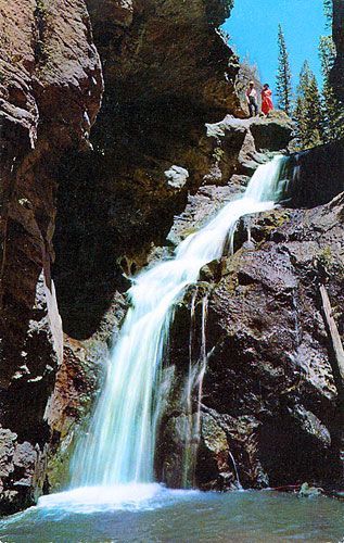 Jemez Falls is a 70-foot water fall on the Jemez River is just a short motorcycle ride outside Albuquerque