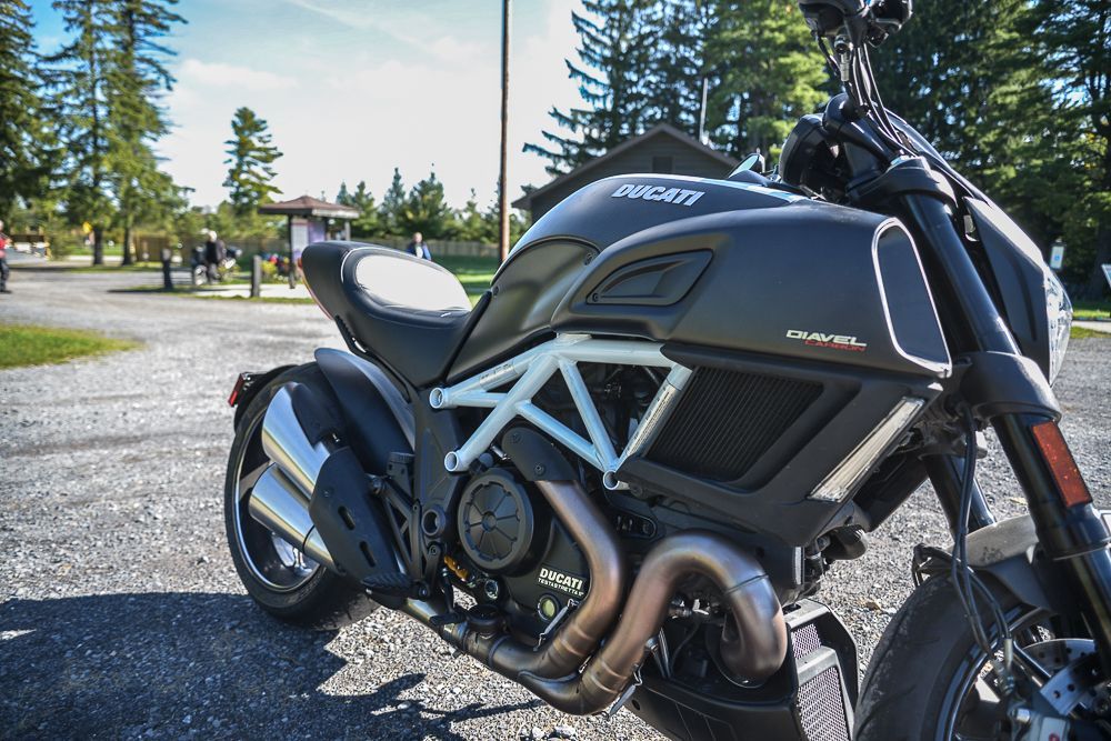 The large front of the Ducati Diavel