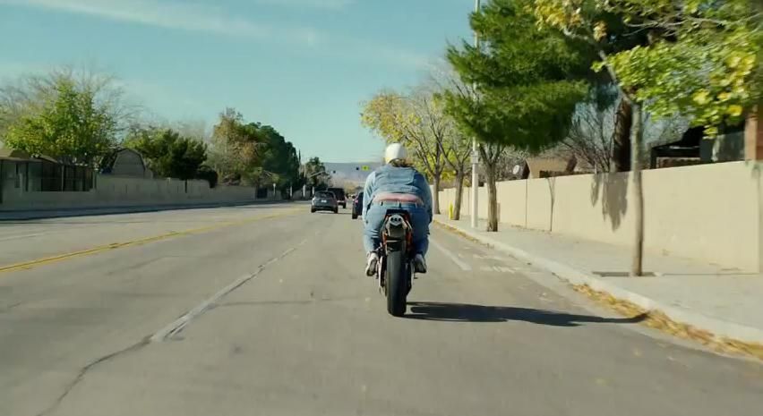 Superbowl commercial heavy-set man on a bike - rear view