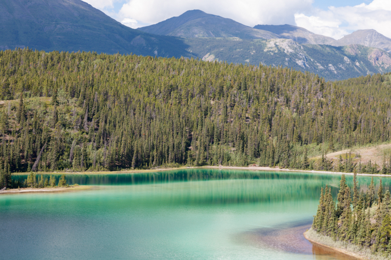 Emerald Lake is a big wet jewel; Whitehorse-Skagway Streak of Epicness - Yukon