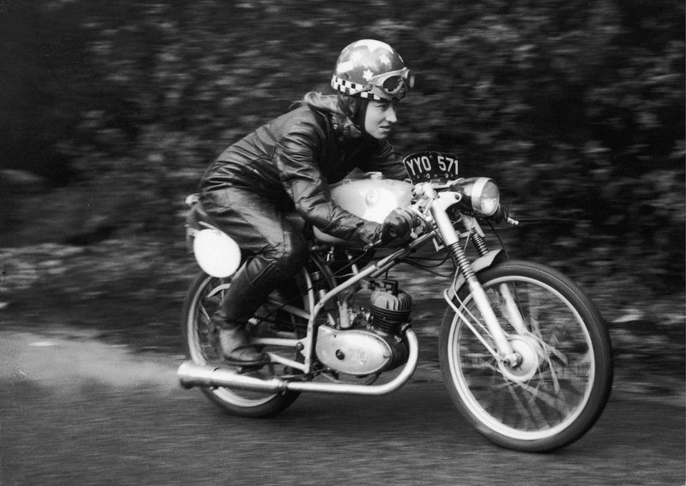 Beryl Swain Training for the International Isle of Man TT Race in 1962.
