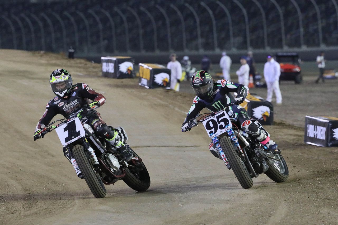 Jared Mees and JD Beach sliding it out for spot #1