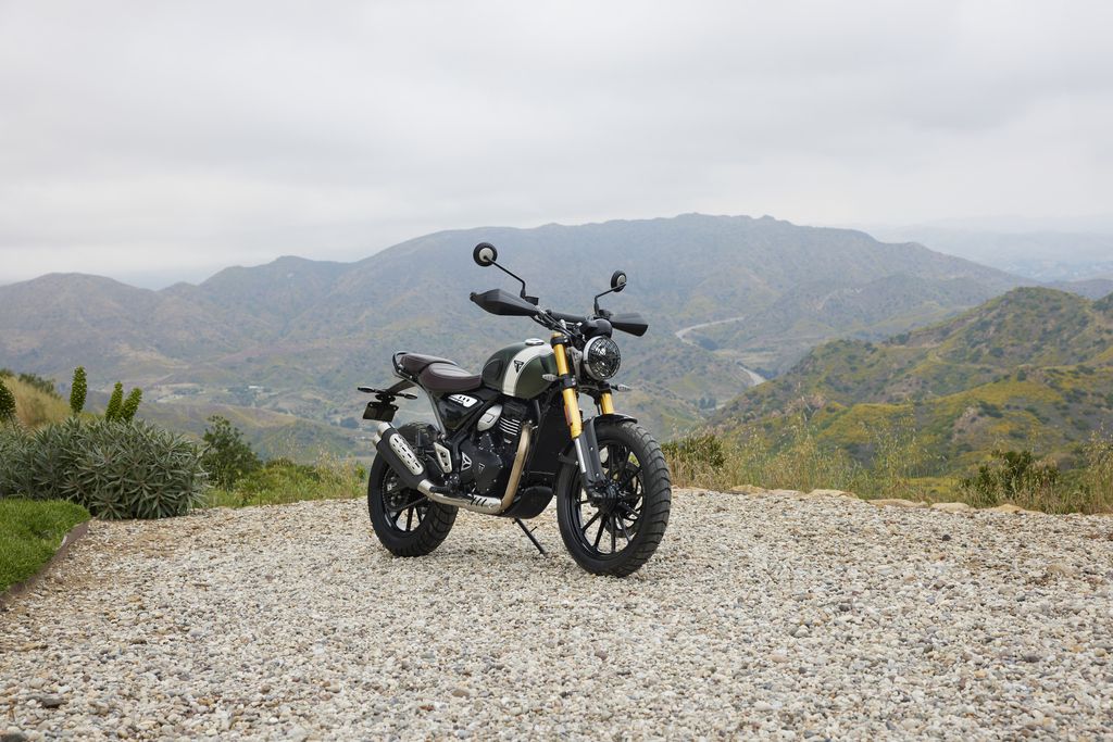 The Scrambler 400 X is ready for some back road riding. Triumph photo