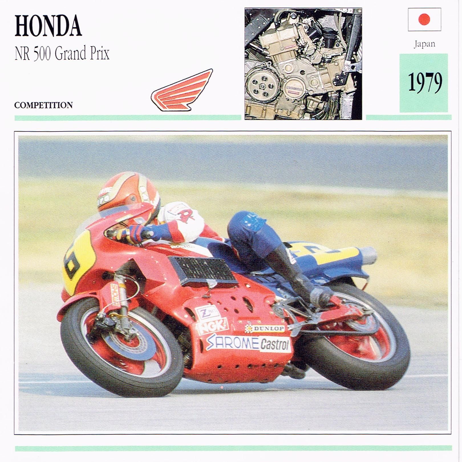 Card Honda motorcycle NR 500 Grand Prix 1979 collection atlas motorcycle Japan 