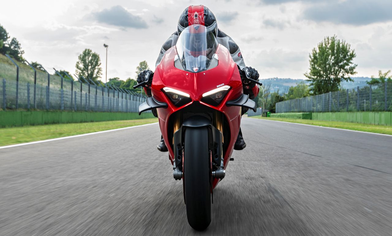 The DUCATI PANIGALE V4's special features are explored in the vids. Ducati photo