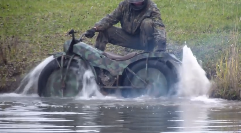 Motorcycle in a suitcase - It floats!