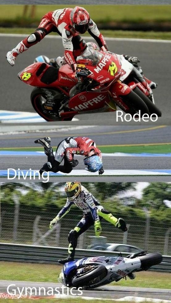 Motorcycle rodeo, diving and gymnastics