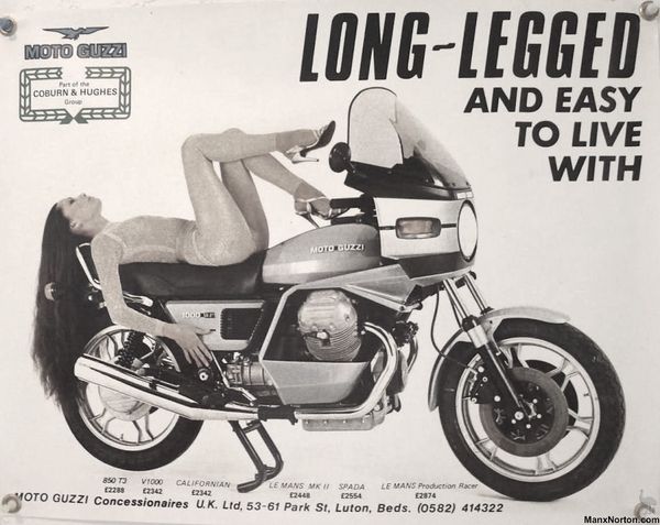 Moto Guzzi Long-legged And Easy To Live With Is Vintage Motorcycle Advert  Circa 1960s, Quickimage