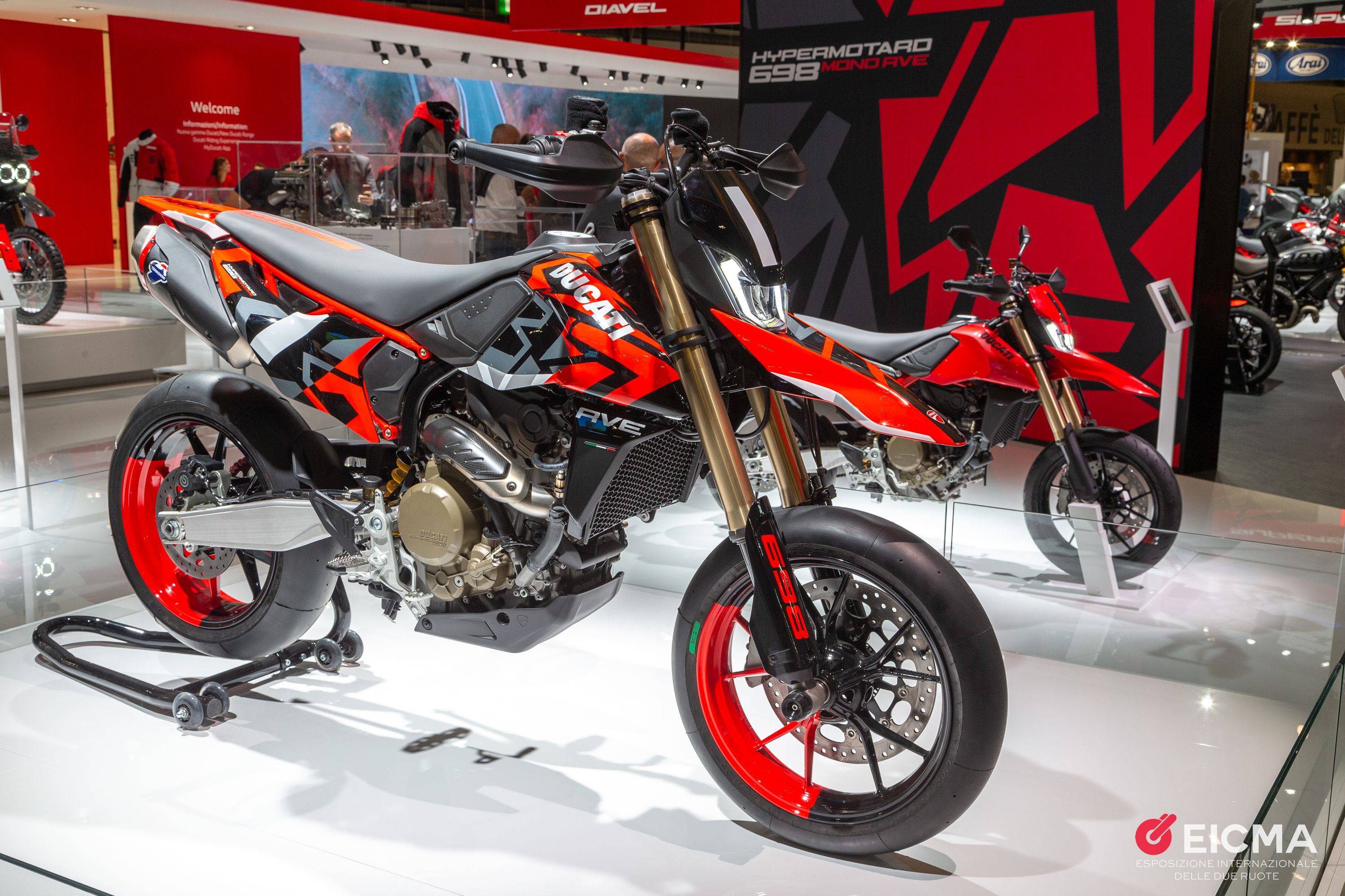 The Hypermotard single-cylinder puts out 77.5 hp. Courtesy EICMA