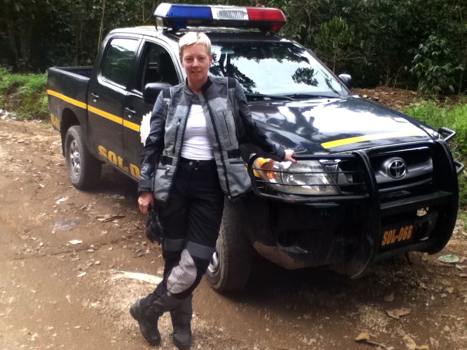 Sandra with our new escort vehicle